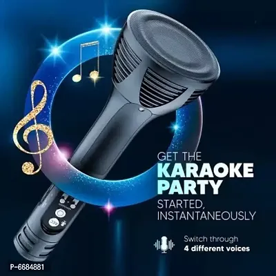 Handheld Wireless Mic Karaoke | Portable | Singing Mic | Bluetooth Speaker Mic-thumb0