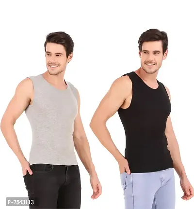 HAP Men's Muscle Tee Vests (Assorted Colours) - Pack of 2-thumb3