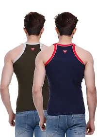 Men's Pipin Gymvest Combo of two/Milange Grey Blue-thumb1