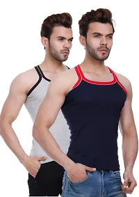 Men's Pipin Gymvest Combo of two/Grey Blue-thumb3