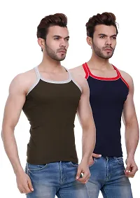 Men's Pipin Gymvest Combo of two/Milange Grey Blue-thumb2