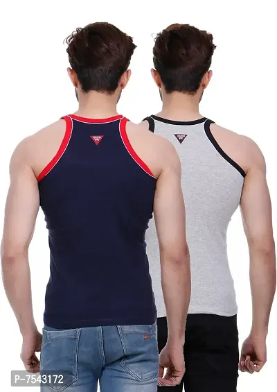 Men's Pipin Gymvest Combo of two/Grey Blue-thumb3