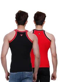 Men's Pipin Gymvest Combo of two/Red Black-thumb1