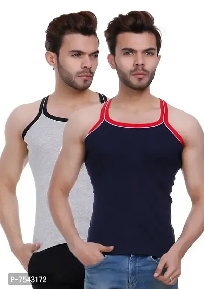 Men's Pipin Gymvest Combo of two/Grey Blue