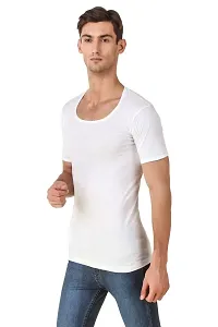 HAP Kings Men's Round Neck Half Sleeve Cotton Vest (White) - Pack of 10-thumb2