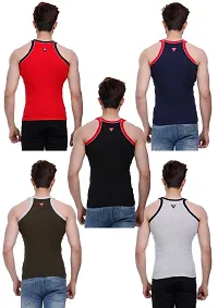 HAP Kings Rib Mens Gym Vest Multicolor Pack with PIPIN (Pack of 5)-thumb3