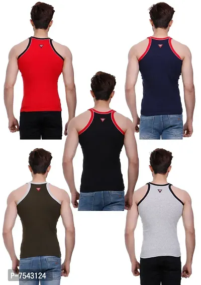 HAP Kings Rib Mens Gym Vest Multicolor Pack with PIPIN (Pack of 5)-thumb4