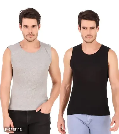 HAP Men's Muscle Tee Vests (Assorted Colours) - Pack of 2-thumb0