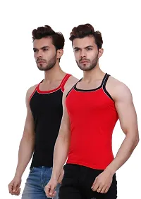 Men's Pipin Gymvest Combo of two/Red Black-thumb2