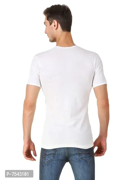 HAP Kings Men's White Round Neck Half Sleeve Cotton Vest/Undershirt (Pack of 3)-thumb2