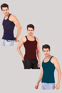 HAP Men's Cotton Gym Vest/Tank Top/Sporty (Multicolour) Pack of 3-thumb2