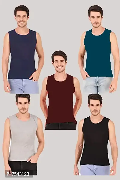 HAP Men Multicolor Cotton Vest/Tank Top/Pack of 5