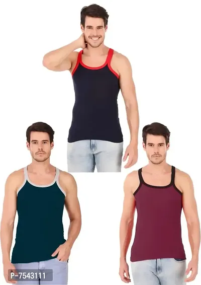 HAP Men's Muscle Tee Vests (Multicolor Colours) Cotton Gym Vest - Pack of 3-thumb0