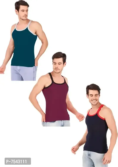 HAP Men's Muscle Tee Vests (Multicolor Colours) Cotton Gym Vest - Pack of 3-thumb2