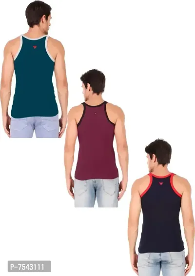 HAP Men's Muscle Tee Vests (Multicolor Colours) Cotton Gym Vest - Pack of 3-thumb3