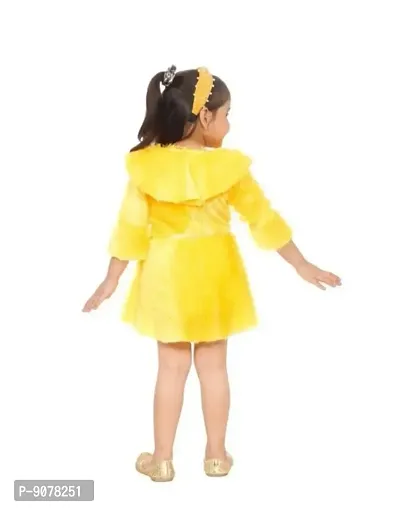 Fancy Cotton Blend Fur Frock For Baby Girl-thumb2