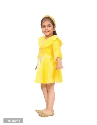 Fancy Cotton Blend Fur Frock For Baby Girl-thumb3