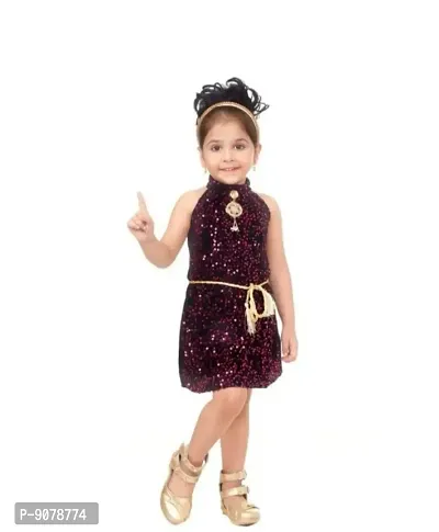 Stylish Cotton Blend Embellished Party Wear For Kids-thumb0