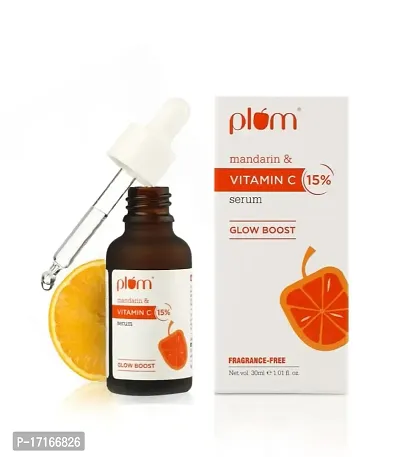 Plum 15% Vitamin C Face Serum with Mandarin | For Glowing Skin | Fragrance-Free | Suits all skin types
