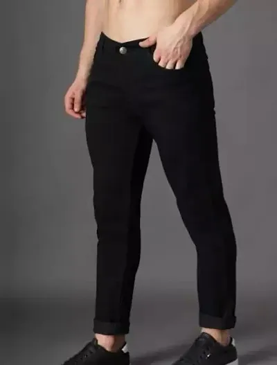 Trendy Denim Solid Jeans For Men