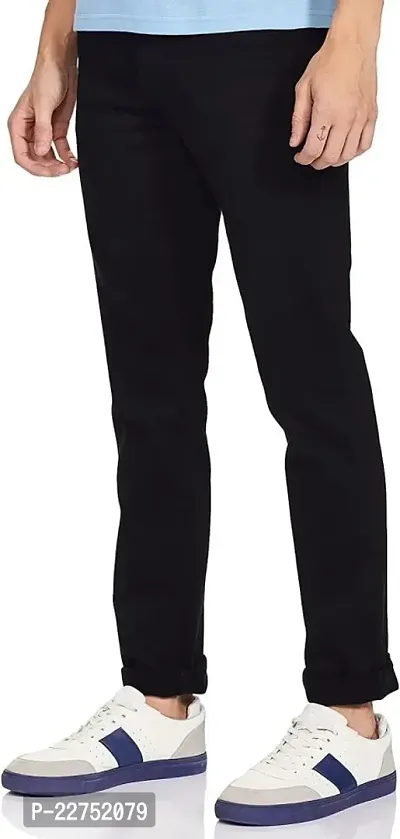 Trendy Denim Black Solid Jeans For Men