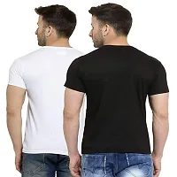 Dream Art Gallery Men's Regular Fit T-Shirt (Pack of 2) |Black & White| 100% Pure Cotton (Medium, m)-thumb1