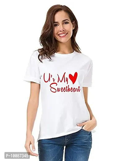 Dream Art Gallery Regular Fit Couple Tshirts |Sweetheart Couple Tshirts| Tshirts for Lovers Pairs (Medium) White-thumb3
