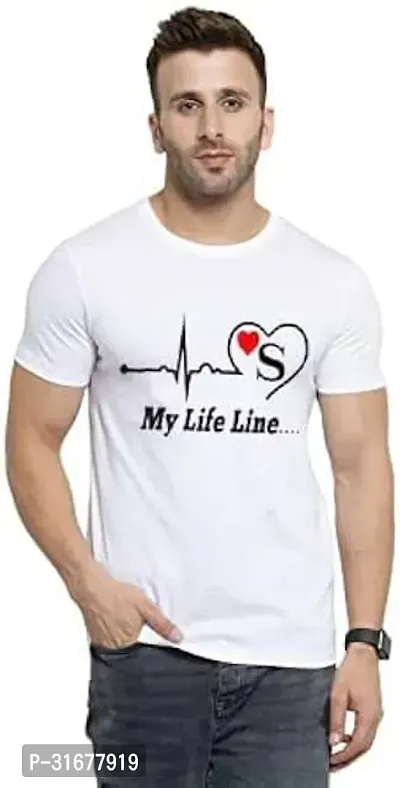 Stylish White Polyester Printed T-Shirt For Men-thumb0