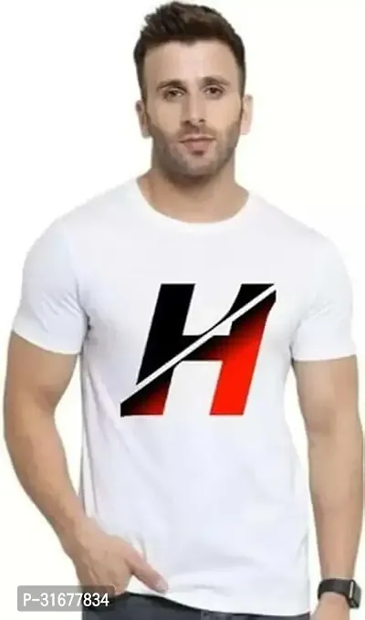 Stylish White Polyester Printed T-Shirt For Men-thumb0