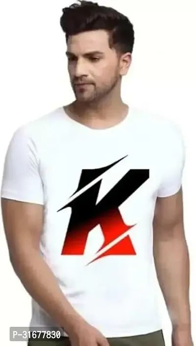 Stylish White Polyester Printed T-Shirt For Men-thumb0