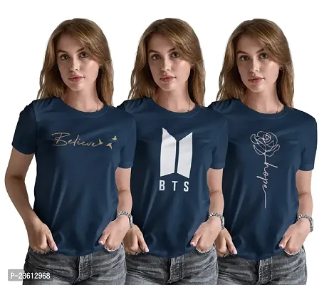 TBON BTS Belive Hope Tshirt for Women Blue