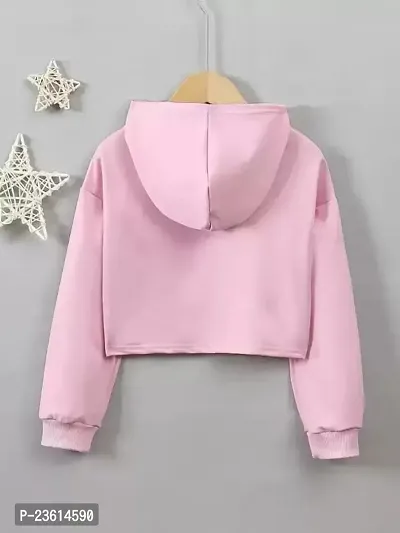 ATHRO Women BTS Printed Full Sleeve Cotton Fleece Lavendar Pink Black Winter Summer Crop Hoodie-thumb2