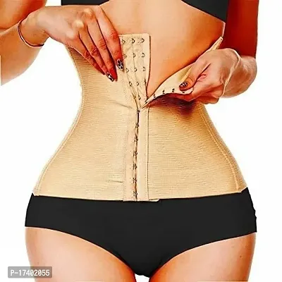 Stylish Cotton Blend Air Breath Tummy Grip Belt Waist Trainer Trimmer And Slimming Corset Girdle With Wire Support-thumb0