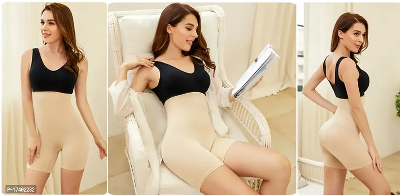 Stylish Cotton Blend Tummy Control 4-In-1 Blended High Waist Tummy And Thigh Shapewear