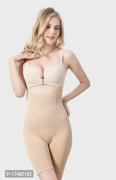 Stylish Cotton Blend Tummy Control 4-In-1 Blended High Waist Tummy And Thigh Shapewear-thumb0