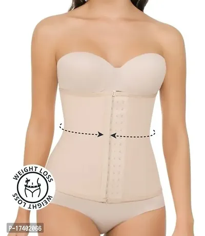 Stylish Nylon Spandex Shapewear Tummy Grip Belt Waist Trainer Trimmer And Slimming Corset 3 Hooks Girdle With Wire Support Shapewear-thumb2