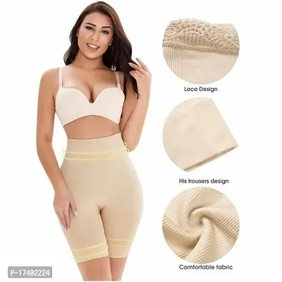 Stylish Cotton Blend Tummy Control 4-In-1 Blended High Waist Tummy And Thigh Shapewear-thumb0