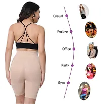 Stylish Cotton Blend Tummy Control 4-In-1 Blended High Waist Tummy And Thigh Shapewear-thumb1