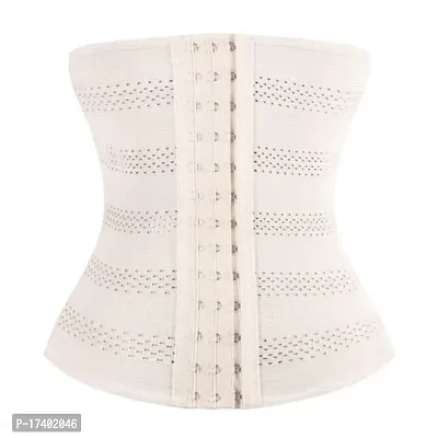 Stylish Cotton Blend Air Breath Tummy Grip Belt Waist Trainer Trimmer And Slimming Corset Girdle With Wire Support-thumb0