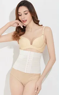 Stylish Cotton Blend Tummy Grip Belt Waist Trainer Trimmer And Slimming Corset 3 Hooks Girdle With Wire Support Shapewear-thumb1