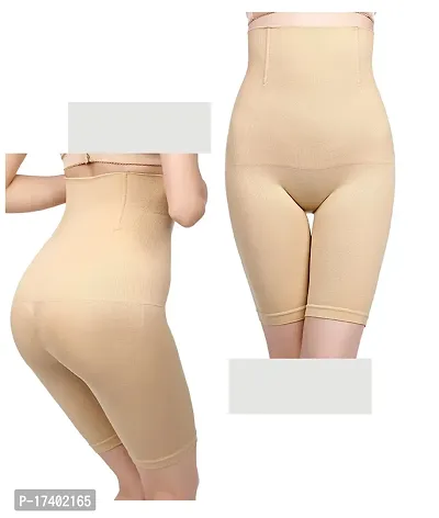 Stylish Cotton Blend Tummy Control 4-In-1 Blended High Waist Tummy And Thigh Shapewear-thumb0