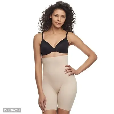 Stylish Cotton Blend Tummy Control 4-In-1 Blended High Waist Tummy And Thigh Shapewear-thumb0