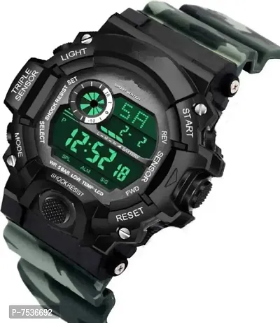 Acnos Brand - A Digital Watch Shockproof Multi-Functional Automatic Army Green Color Army Strap Waterproof Digital Sports Watch for Men's Kids Watch for Boys Watch for Men Pack of-1-thumb4