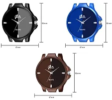 Acnos Brand - A Branded 3 Different Colors Black Blue and Brown Analogue Super Quality Stylish Watches for Mens/Watches for Boys Pack of 3-thumb3