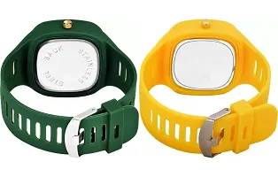 Stylish Multicoloured Silicone Analog Watches For Men Pack Of 2-thumb3