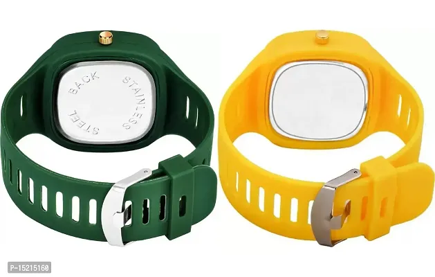 Stylish Multicoloured Silicone Analog Watches For Men Pack Of 2-thumb4