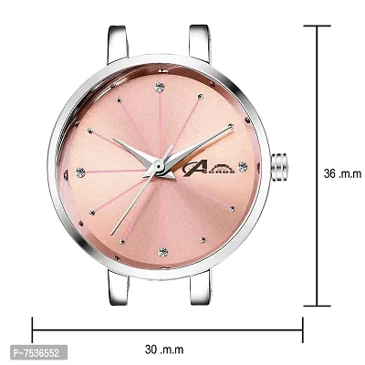 Acnos Brand - Analogue Women's Watch for Women with Heart shap bracelete for Girl's or Women (Pink Dial Silver Colored Strap) Pack of 2 Valentine SPACIAL-thumb4