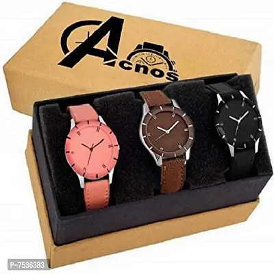 Acnos Analogue Multicolour Dial Women's Watch; Combo Pack of 3-thumb2