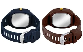 Stylish Multicoloured Silicone Analog Watches For Men Pack Of 2-thumb3