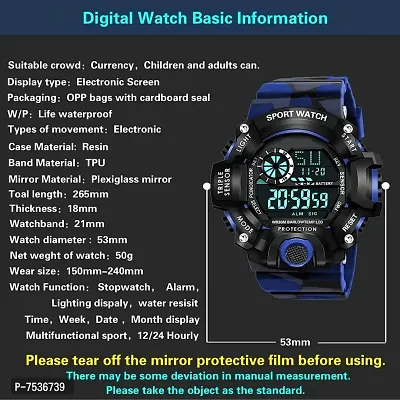 Acnos Brand - A Digital Watch Shockproof Multi-Functional Automatic Blue Color Army Strap Waterproof Digital Sports Watch for Men's Kids Watch for Boys Watch for Men Pack of 1-thumb4